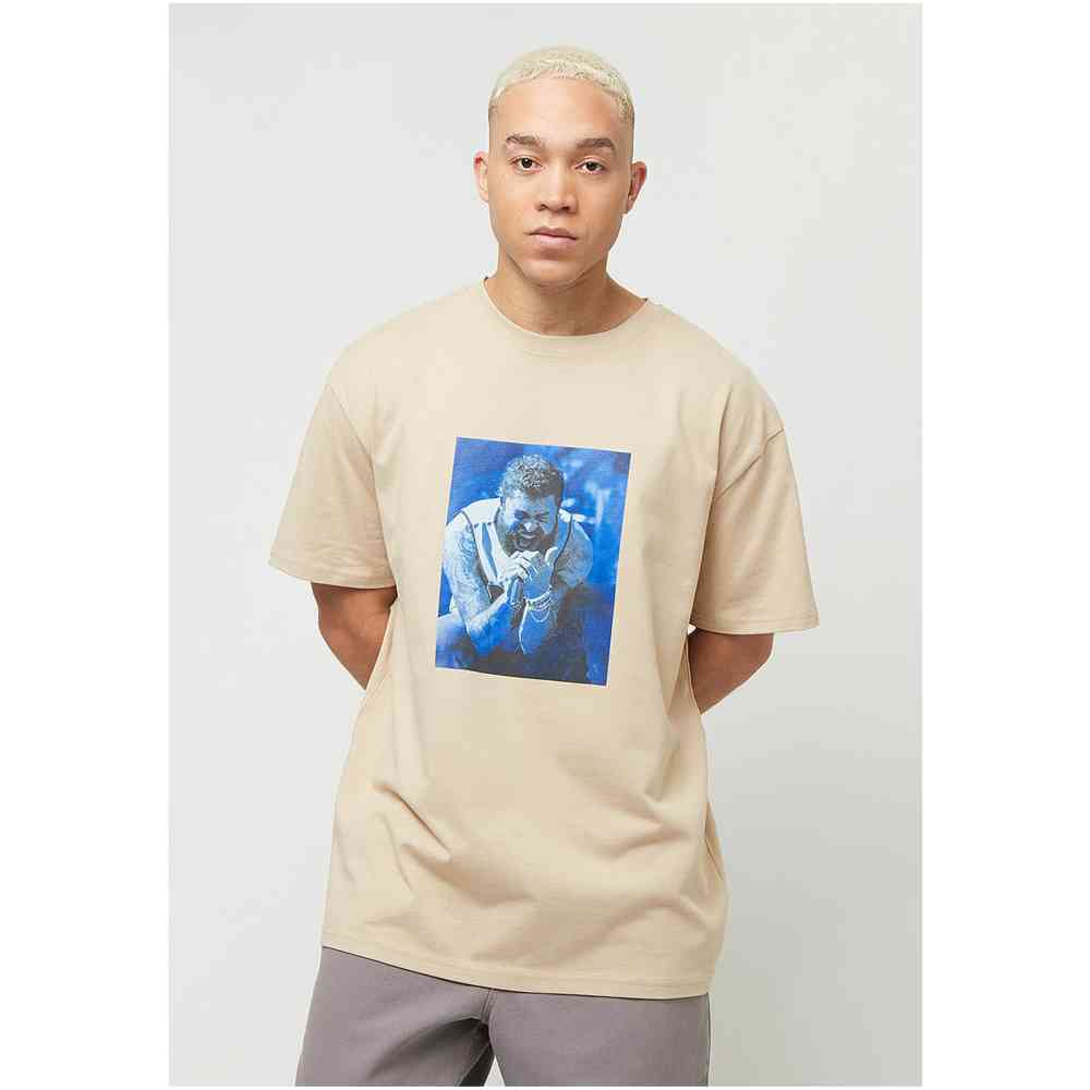 Merchcode Post Malone - Tracklist Oversize Tshirt Homme - Beige